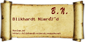 Blikhardt Nimród névjegykártya